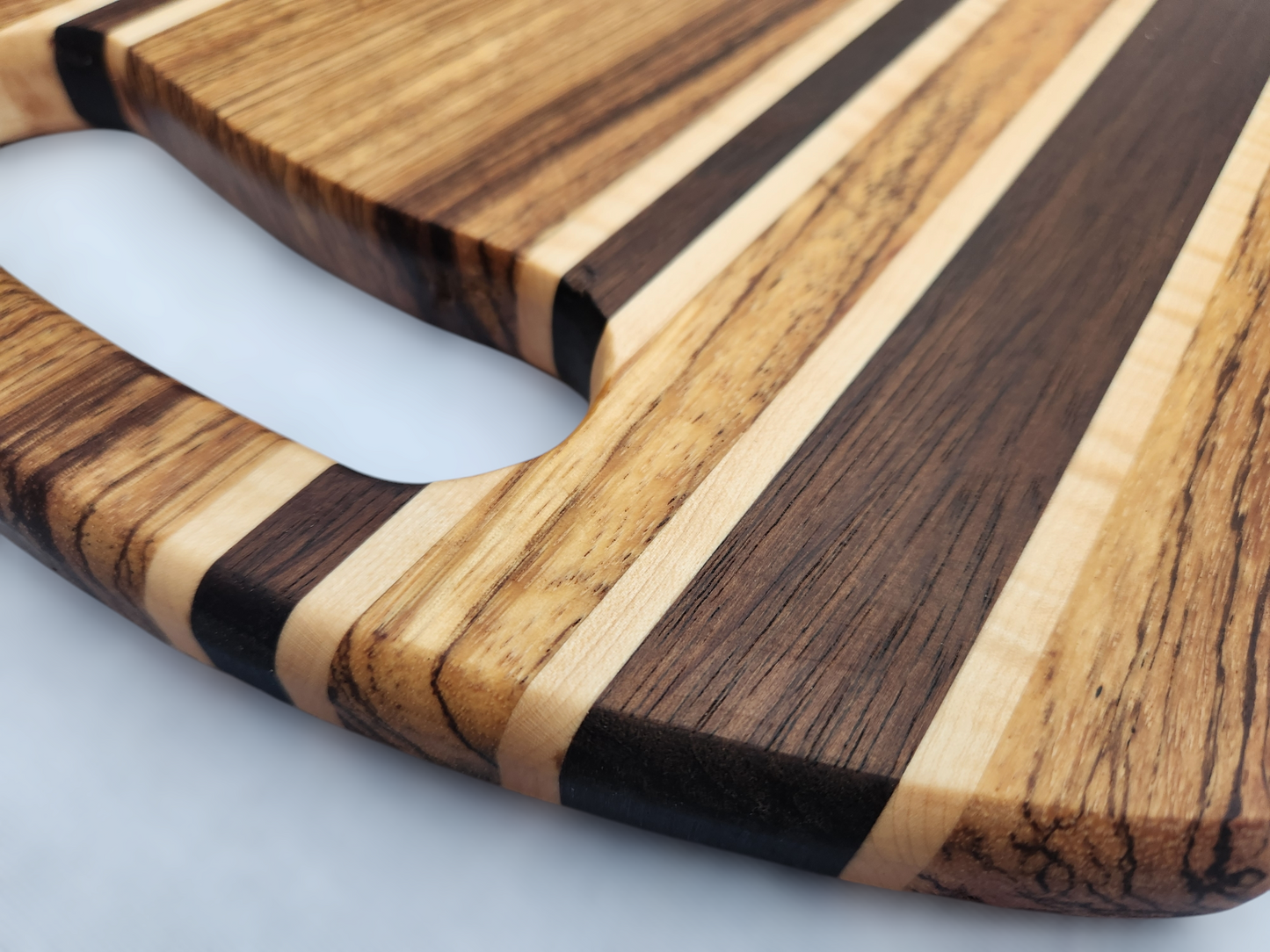 Zebra Wood, Peruvian Walnut & Maple Cutting Board