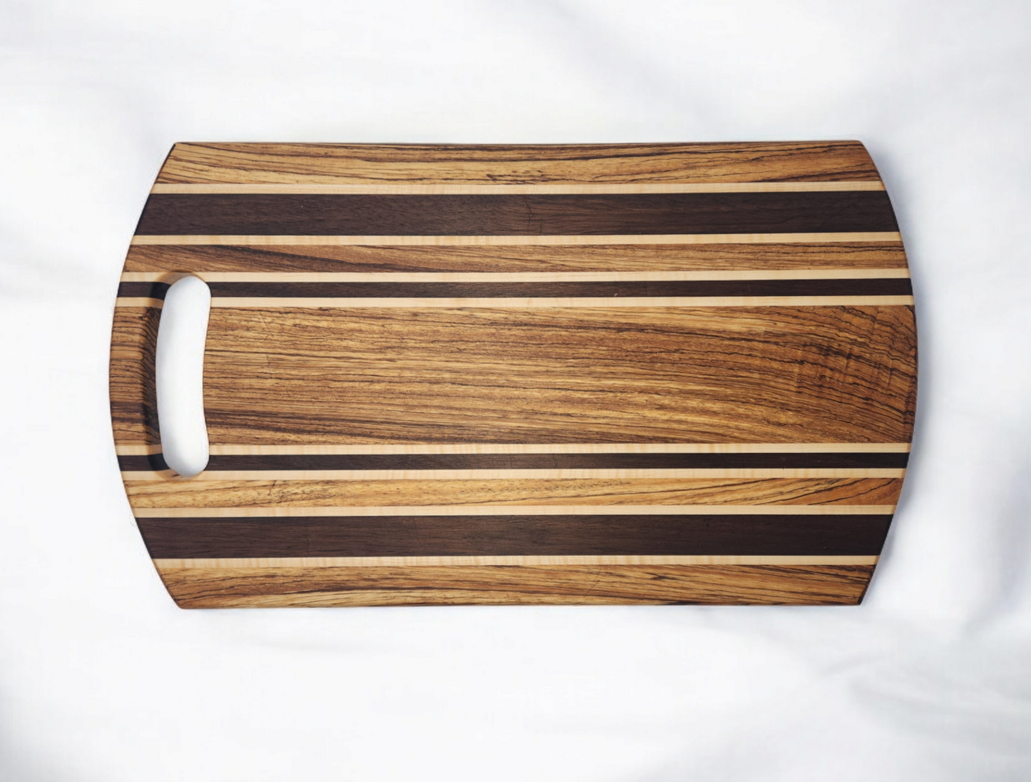 Zebra Wood, Peruvian Walnut & Maple Cutting Board