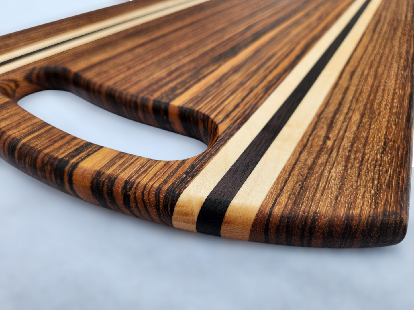 Zebra Wood, Peruvian Walnut & Maple Cutting Board