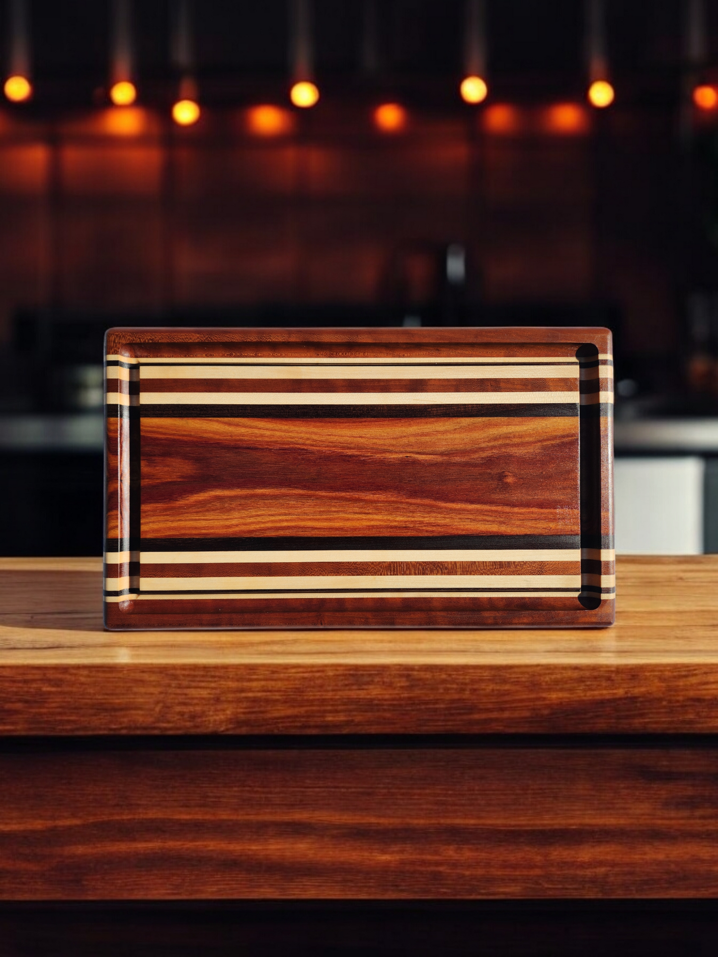 Canary Wood, Peruvian Walnut & Maple Cutting Board