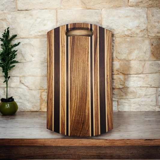 Zebra Wood, Peruvian Walnut & Maple Cutting Board