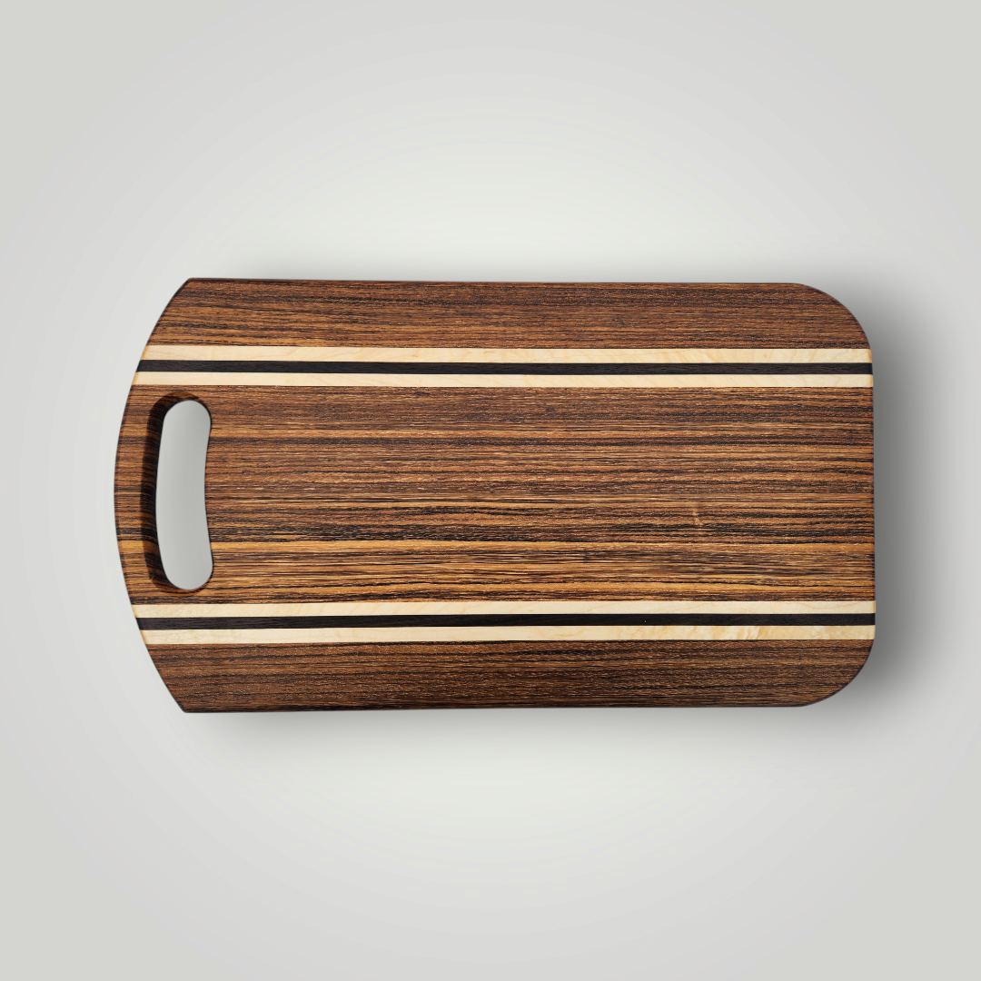 Zebra Wood, Peruvian Walnut & Maple Cutting Board