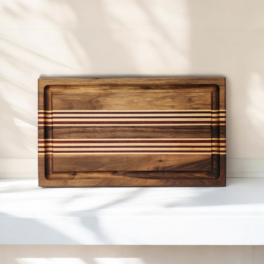 Black Walnut, Padauk & Maple Cutting Board