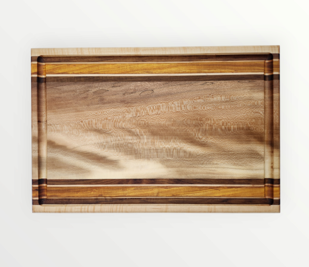 Sycamore, Canary Wood, Walnut & Maple Cutting Board