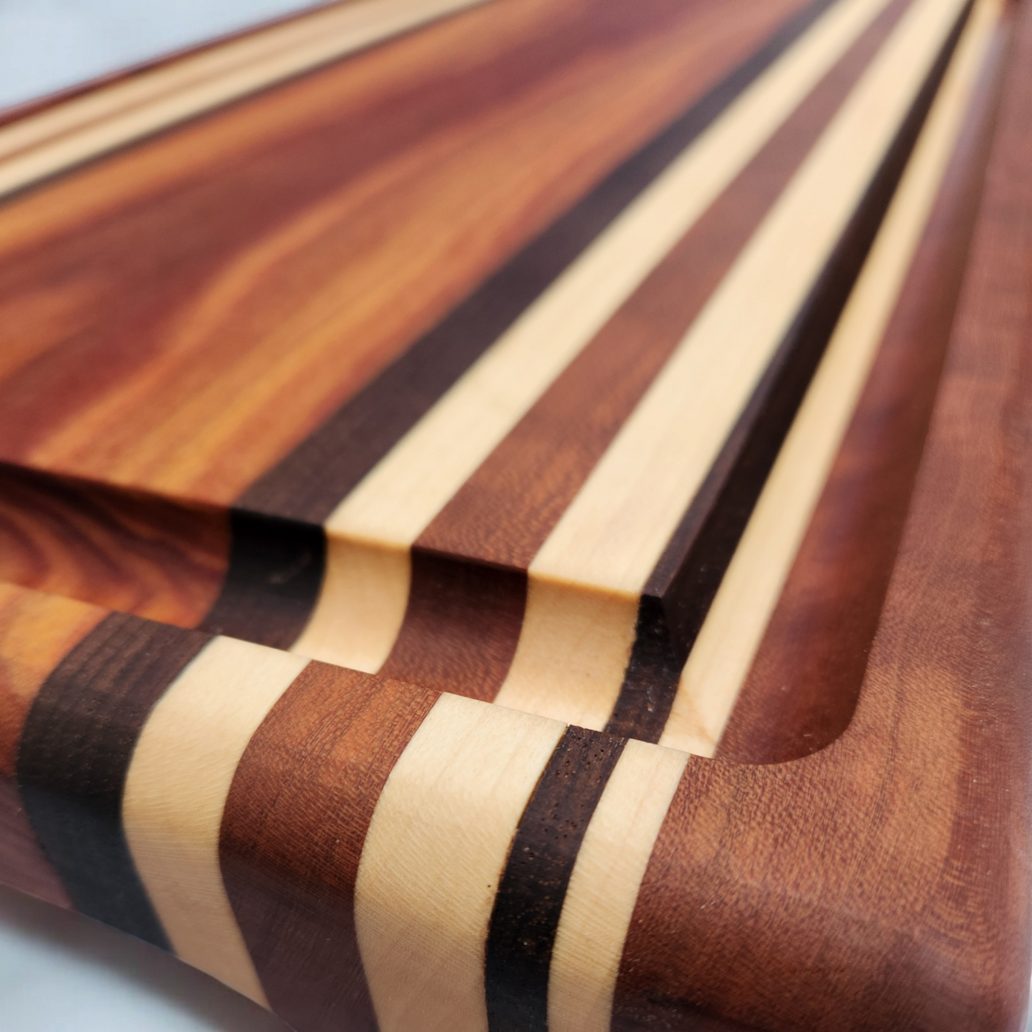 Canary Wood, Peruvian Walnut & Maple Cutting Board