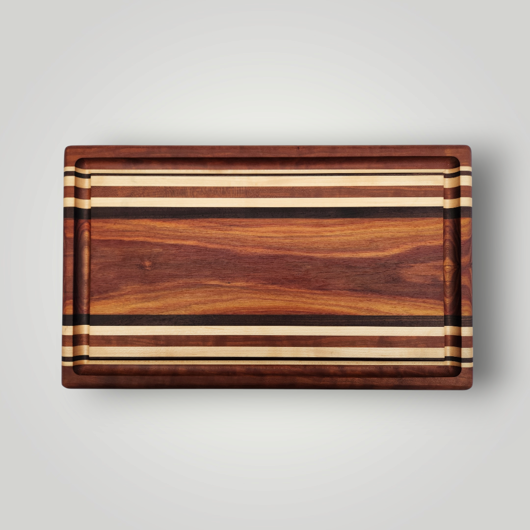 Canary Wood, Peruvian Walnut & Maple Cutting Board