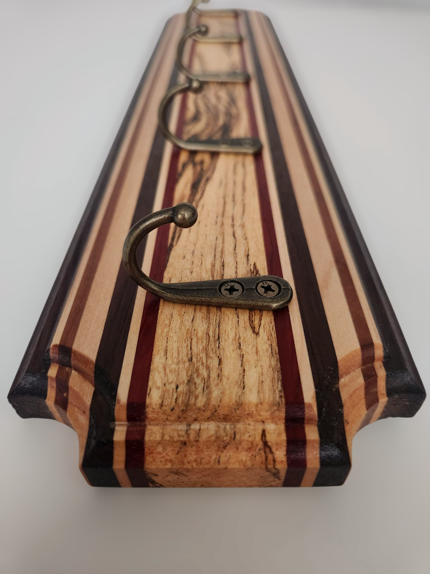 Hackberry, Peruvian Walnut, Cherry, Maple & Padauk Key Rack